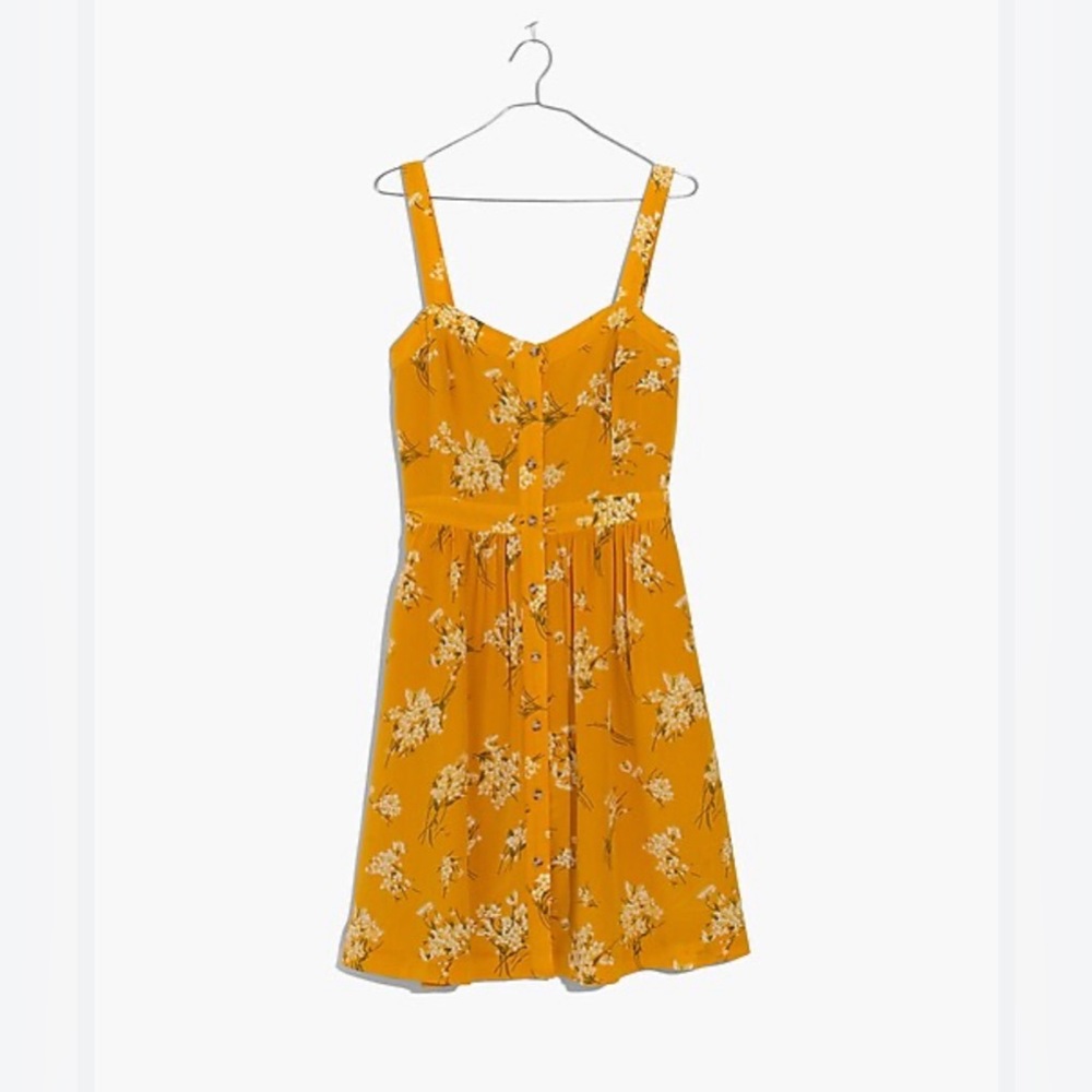 Madewell Silk Fleur Bow-Back Dress in Butterfly Garden